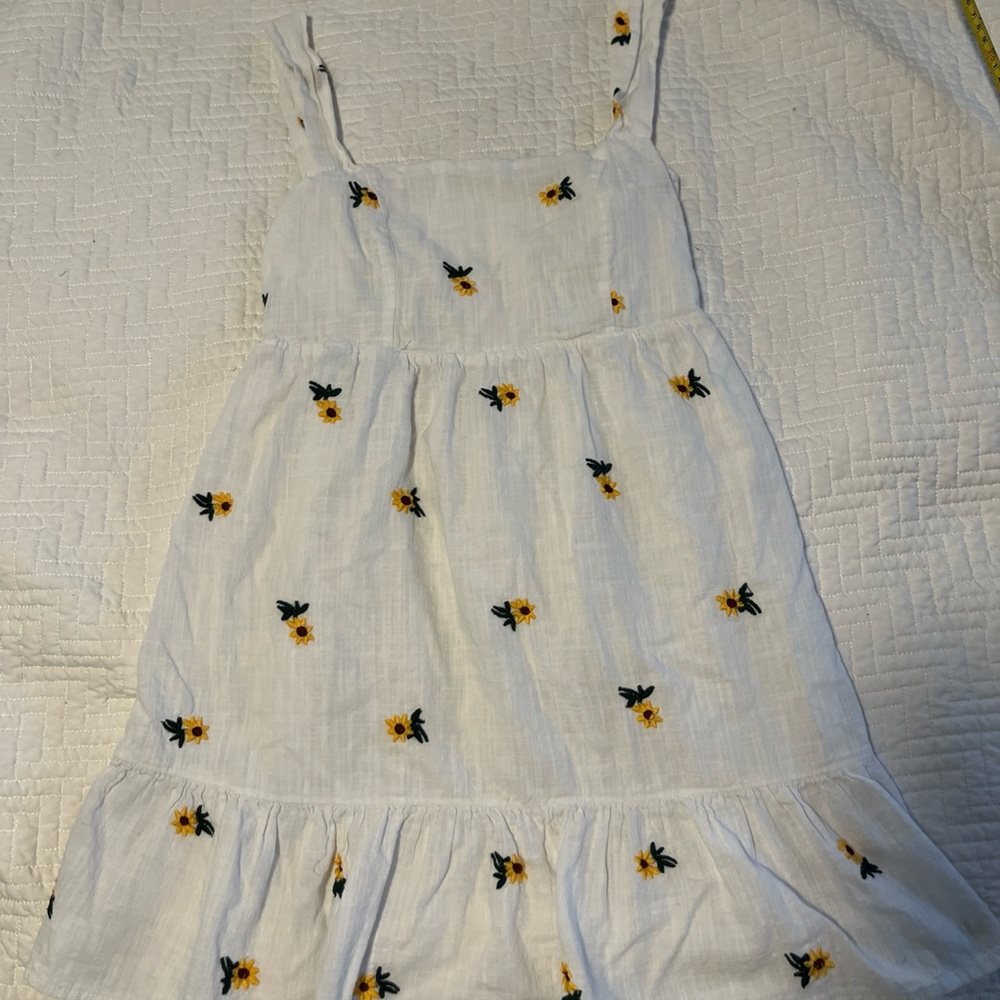 Rewind White Dress with Yellow Floral Accents